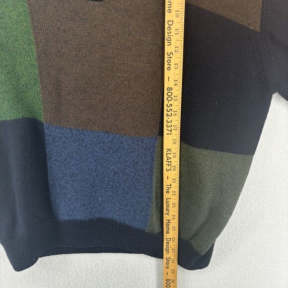 ALEX CANNON Sweater Mens L Merino Wool Blend 1/4 Zip Colorblock Pullover Black - Picture 12 of 13